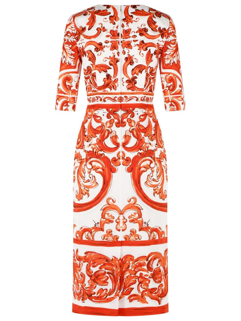 Dolce & Gabbana Majolica Print Silk 'Charmeuse' Dress