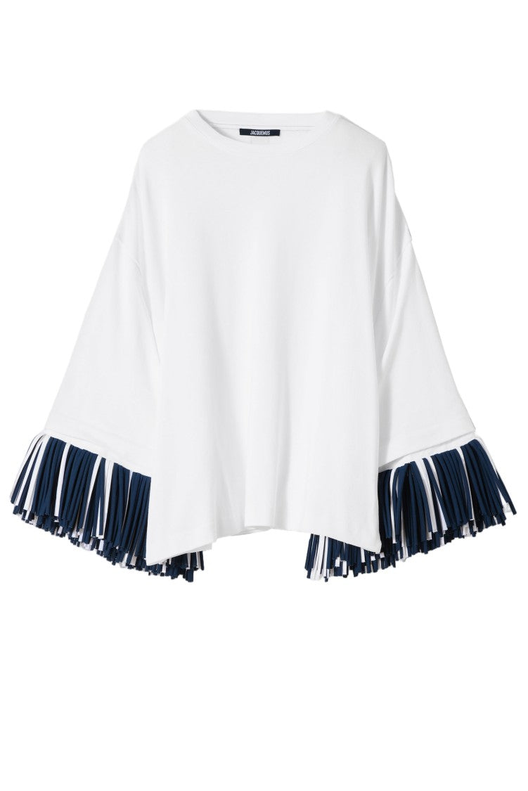 Jacquemus Le T-Shirt Cabana Fringe Cropped T-Shirt