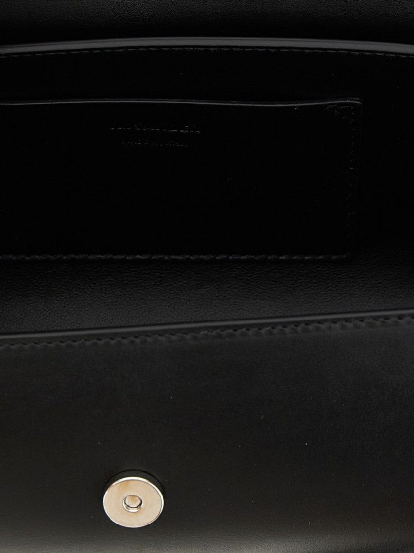 Jil Sander Structured Elongated Nero Handbag With Metallic Studs