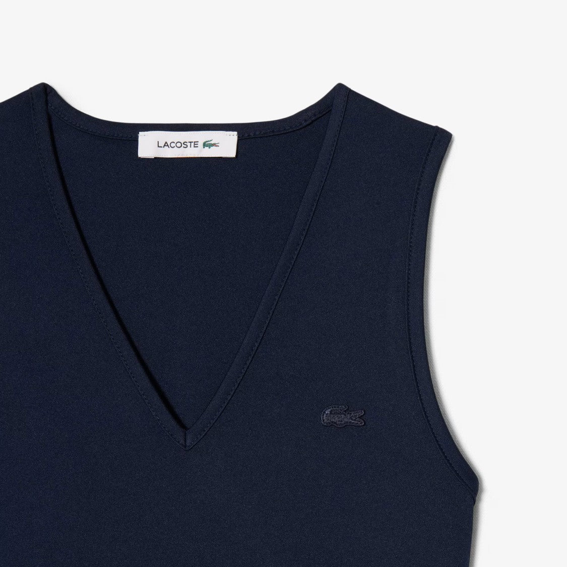 Lacoste Flowing Midi Dress With Fitted Bodice