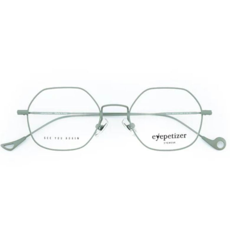 Eyepetizer Paul Minimalist Silver Metal Eyeglasses With Geometric Design