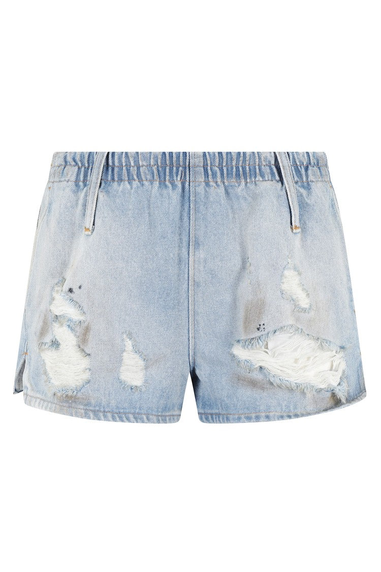 Mm6 By Maison Margiela Vintage-Inspired Distressed Denim Shorts