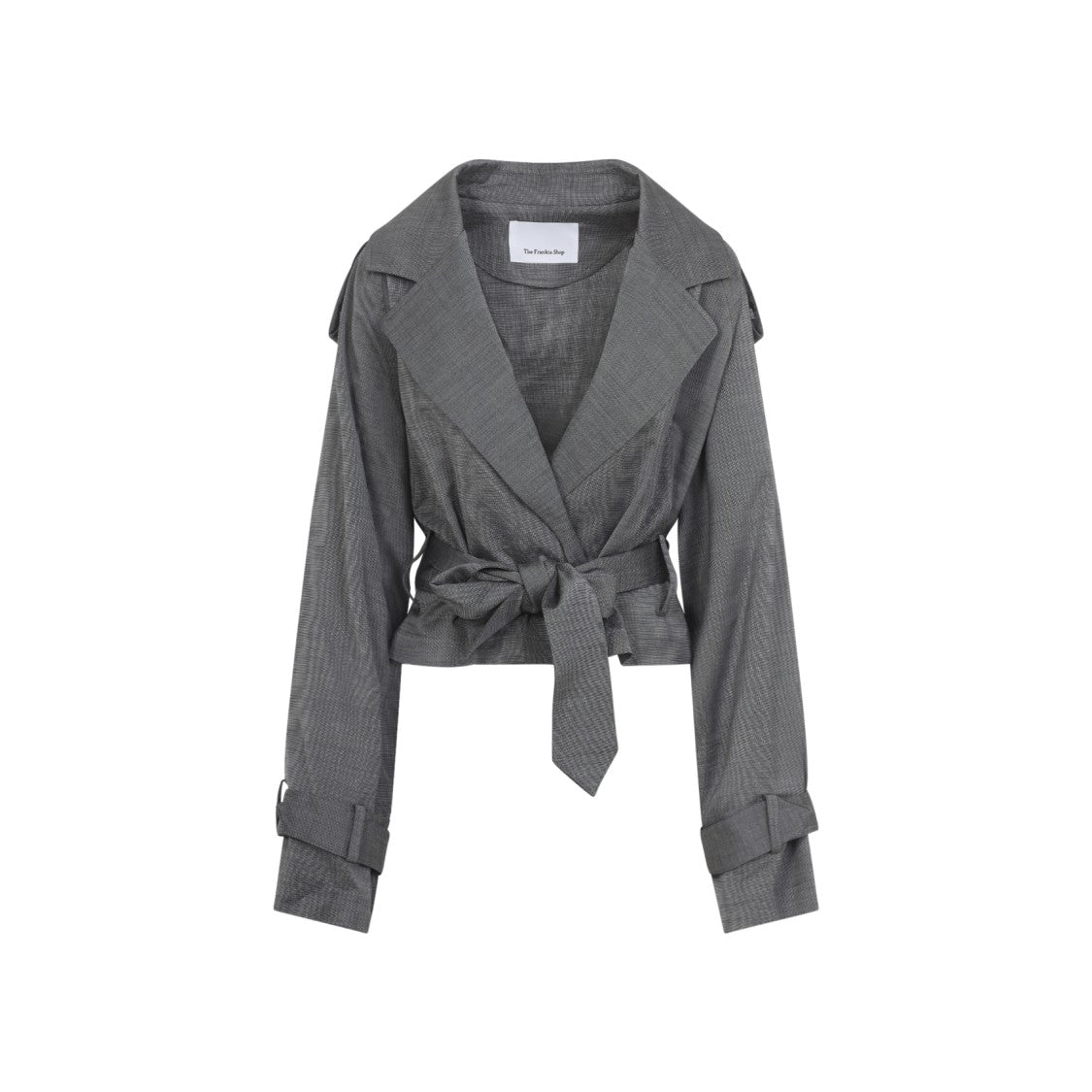 The Frankie Shop Textured Tailored Jacket With Self-Tie Belt