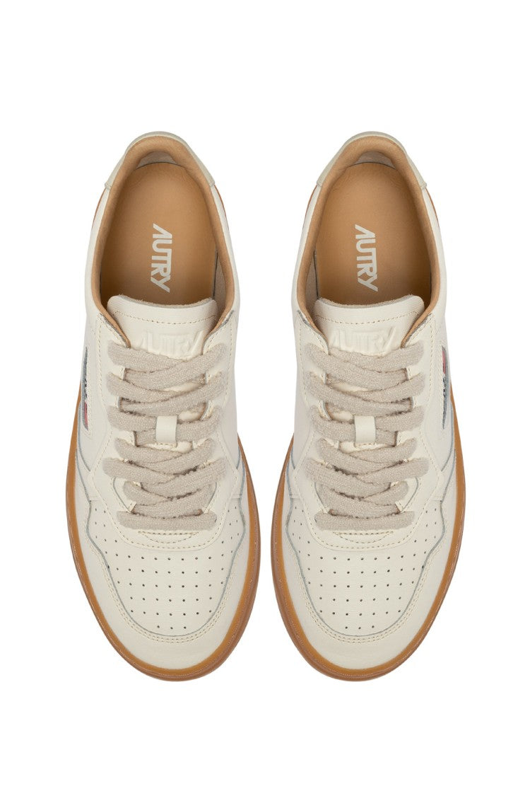Autry White Medalist Leather Sneakers
