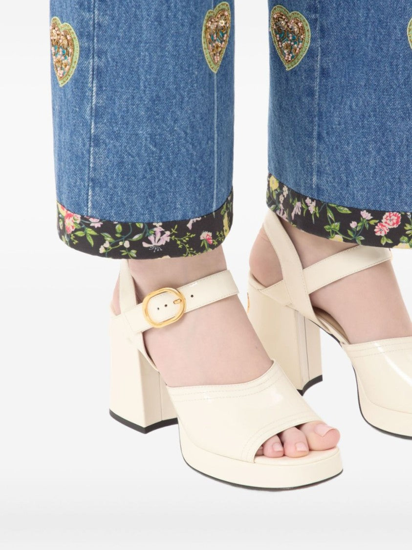 Valentino Garavani Glossy Open-Toe Ankle-Strap Flats