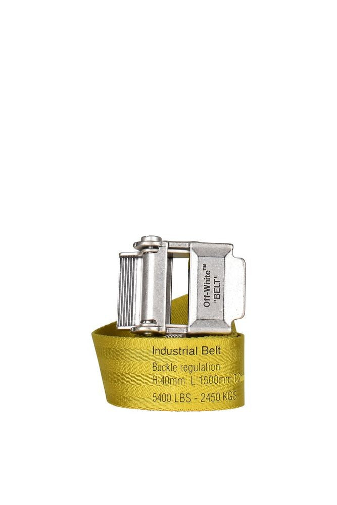 Off-White Mini Industrial Belt With Adjustable Silver Buckle