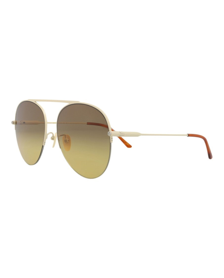 Gucci Aviator-Frame Metal Sunglasses With Gradient Lenses