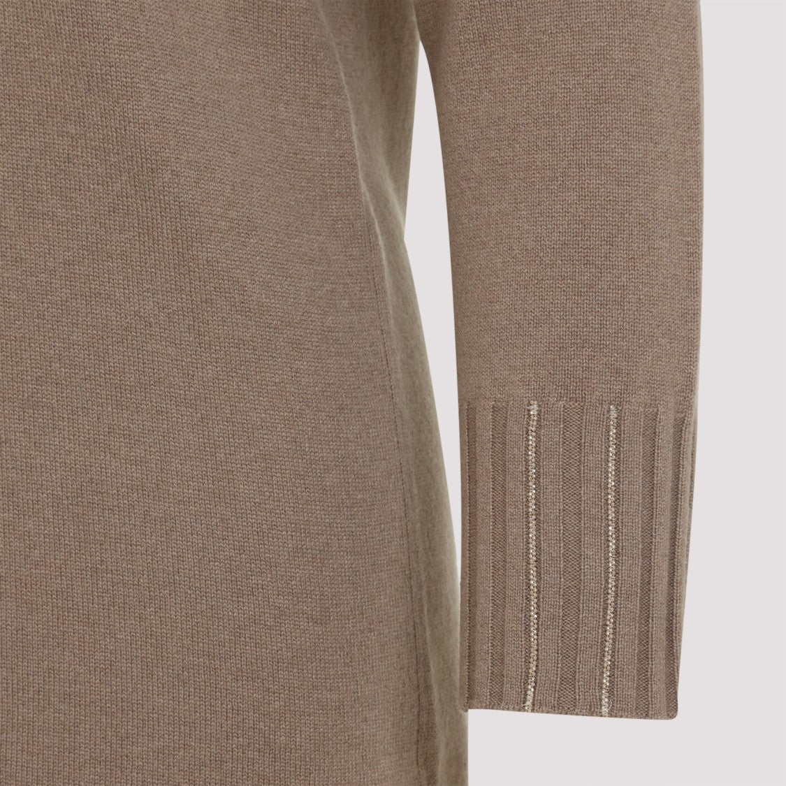 Fabiana Filippi Cortex Brown Virgin Wool Knit Midi Dress