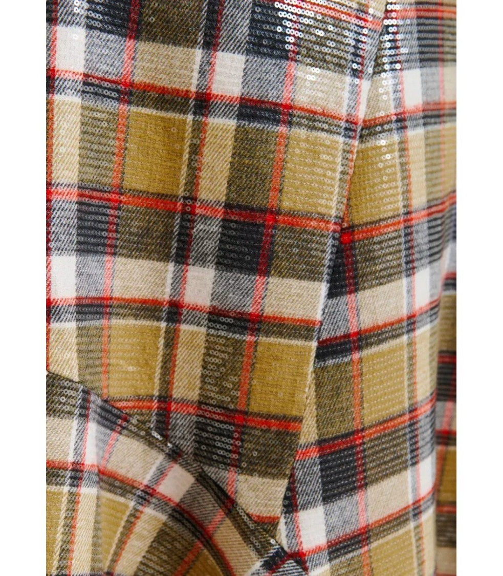 Essentiel Antwerp Iplaid Beige Midi Skirt