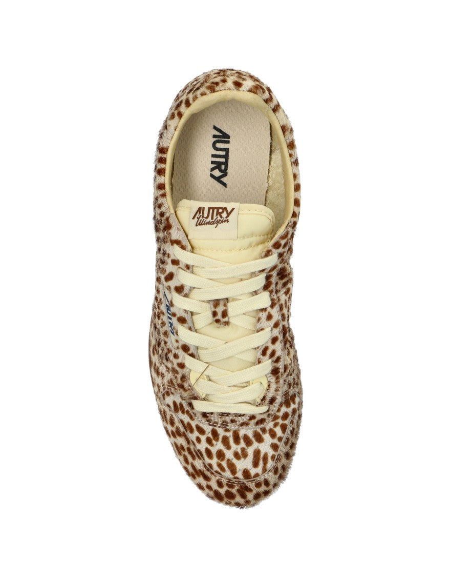 Autry Brown Leather Windspin Sneakers