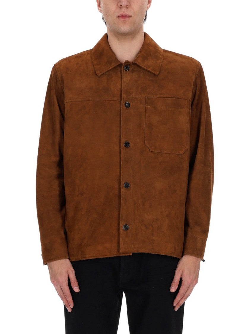 Saint Laurent Suede Single Pocket Overshirt