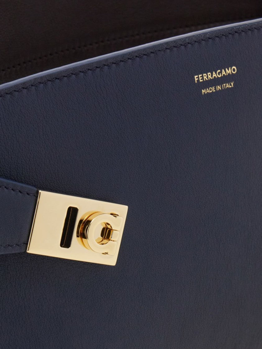 Ferragamo Elongated Rectangular Handbag In Smooth Calf Leather