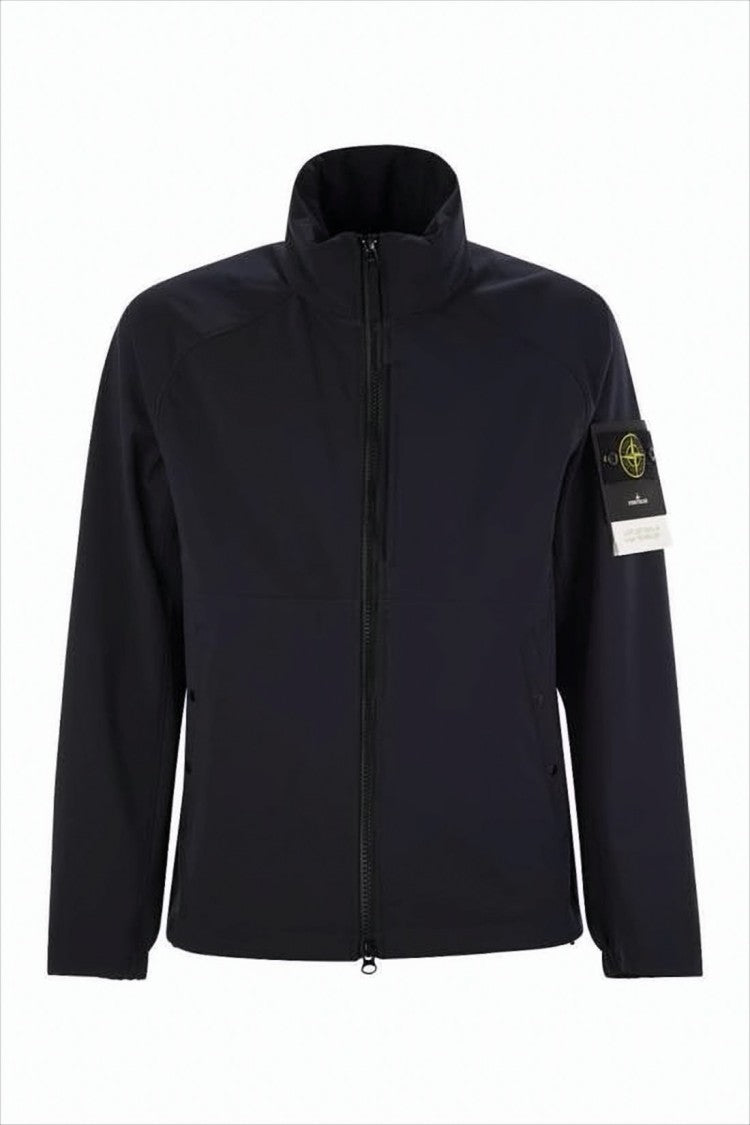 Stone Island Minimalist Navy Casual Jacket With High Collar