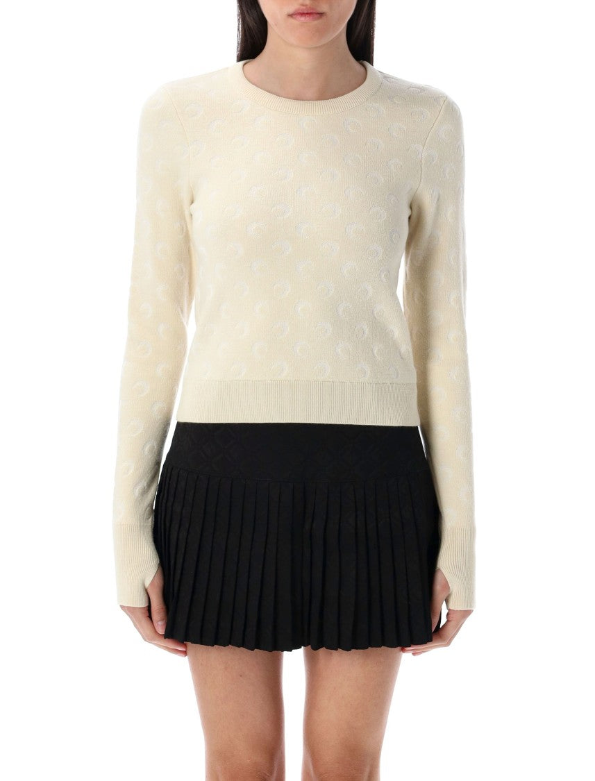 Marine Serre Moon Jacquard Knit Sweater