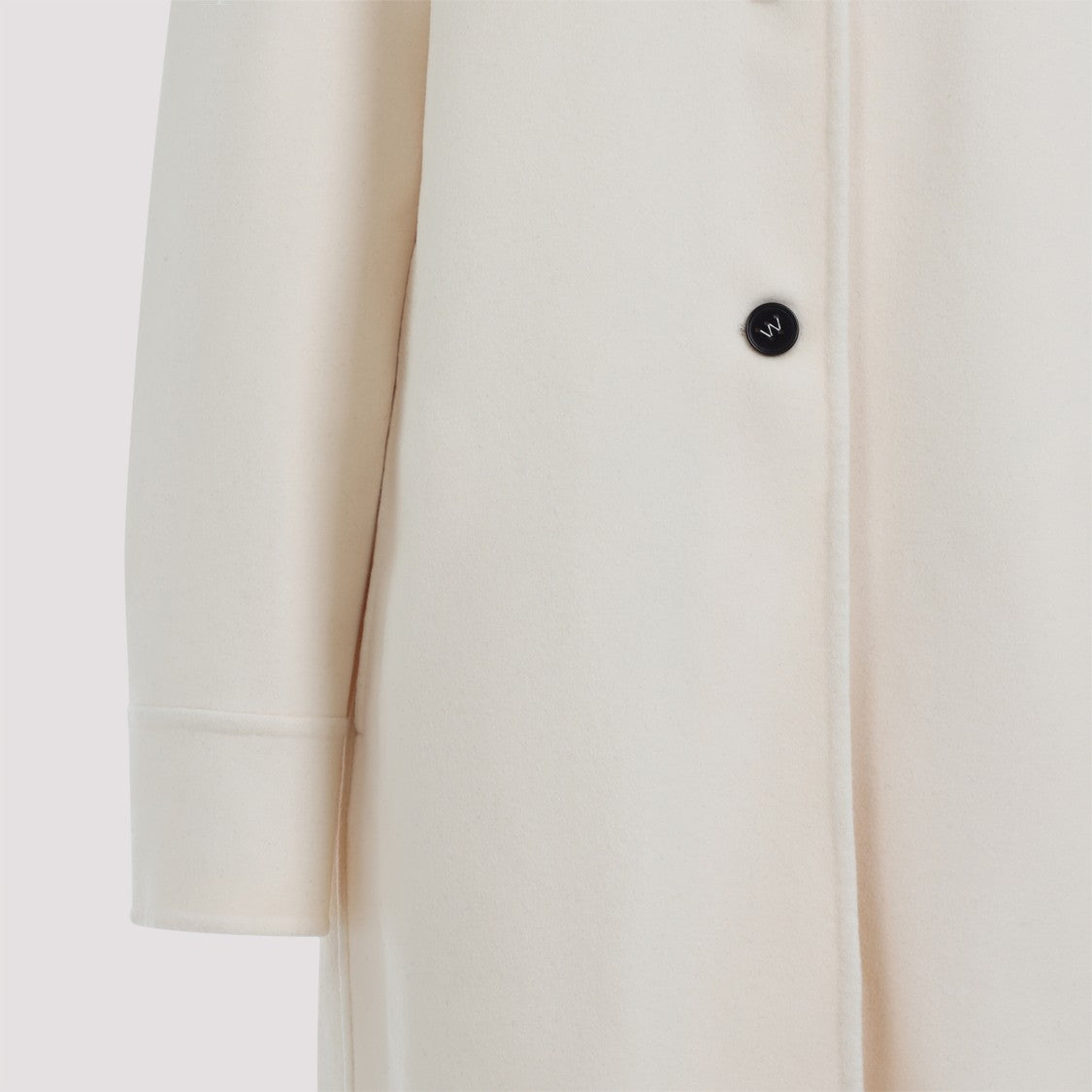 Jil Sander Pearl White Wool W 04 Double Breast Coat