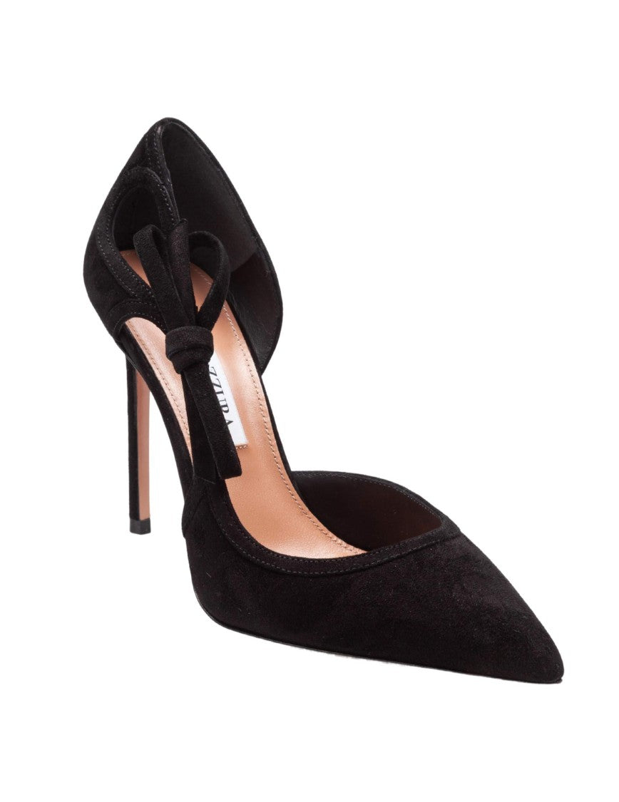 Aquazzura Black Soave 105 Suede Pumps