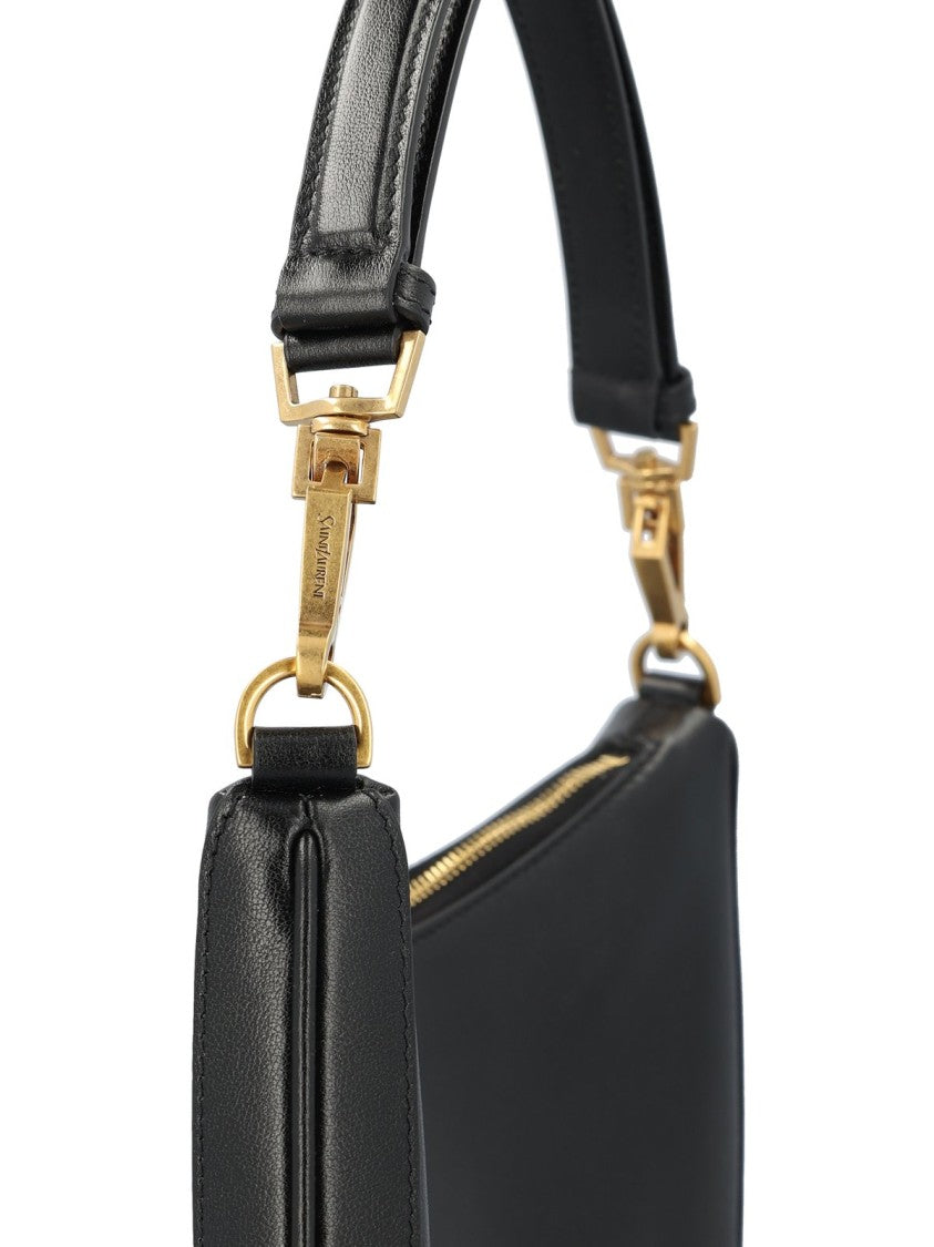 Saint Laurent Curved Rectangular Shoulder Bag With Gold-Tone Hardware