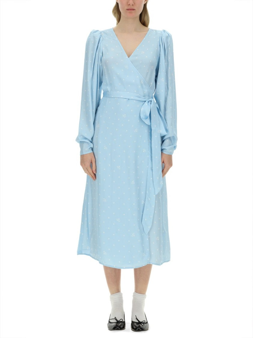 Rotate Birger Christensen Polka Dot Midi Dress
