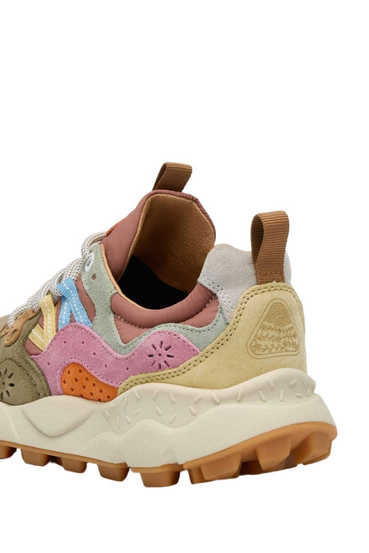 Flower Mountain Flower Mountain Yamano 3 Suede Print Trainer With Multicoloured Patch Design