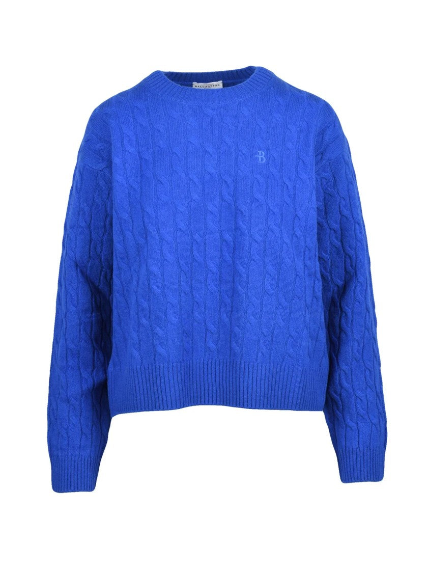 Ballantyne Intricate Cable Knit Crewneck Sweater Crafted From 100% Wool