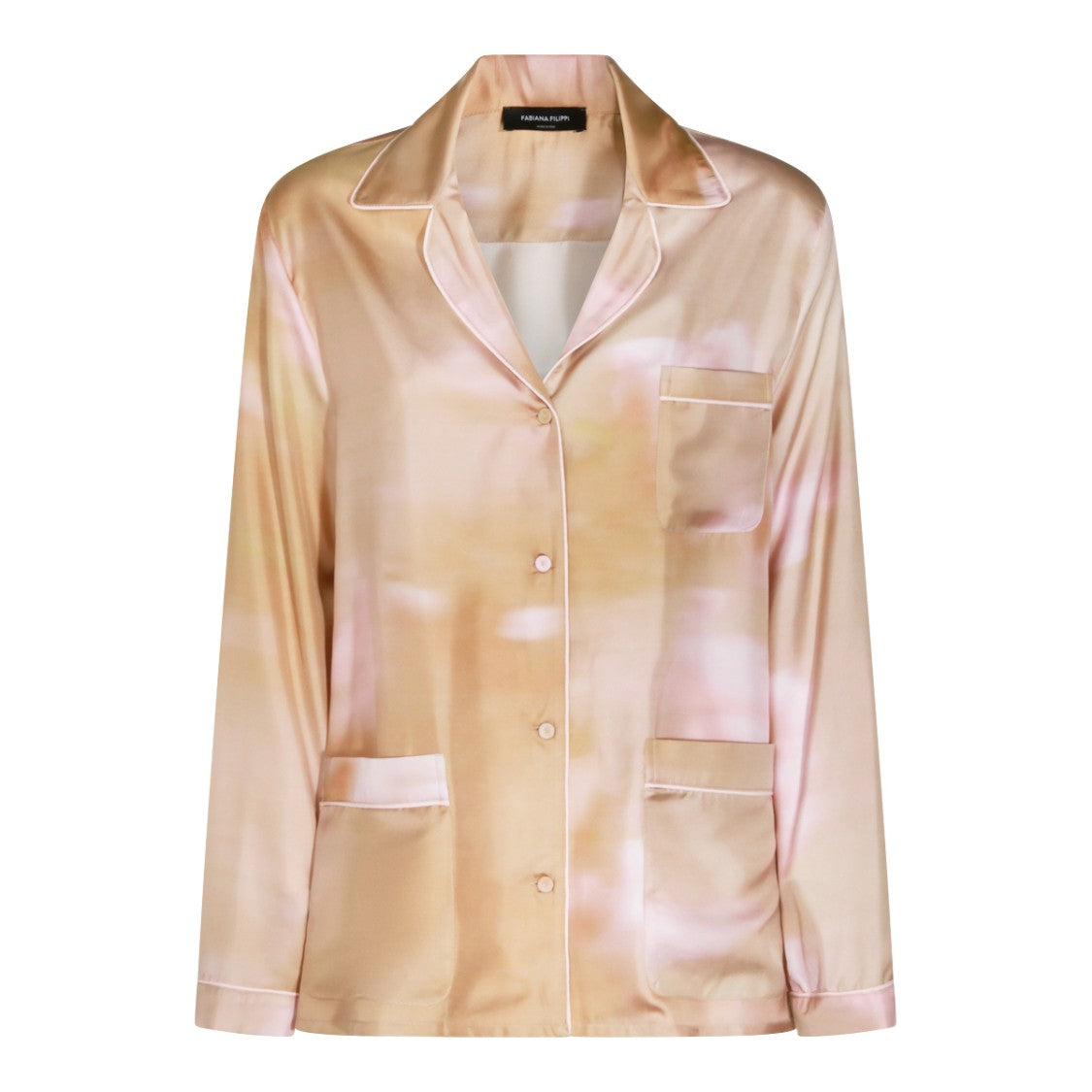 Fabiana Filippi Beige Silk Pockets Shirt