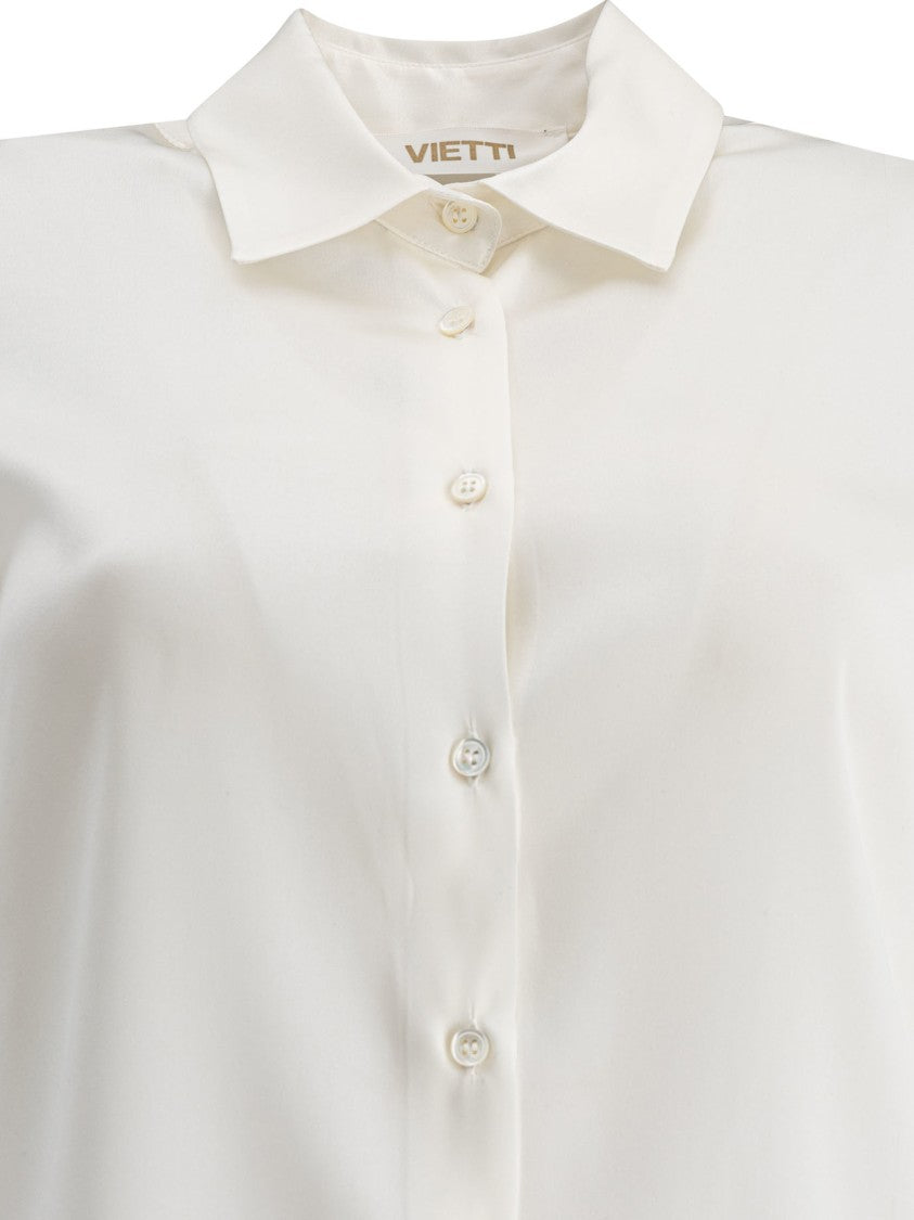 F.It Silk Blend Shirt With Classic Collar