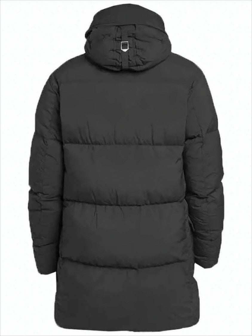 Ten C Quilted Down Coat With Hood And Functional Pockets