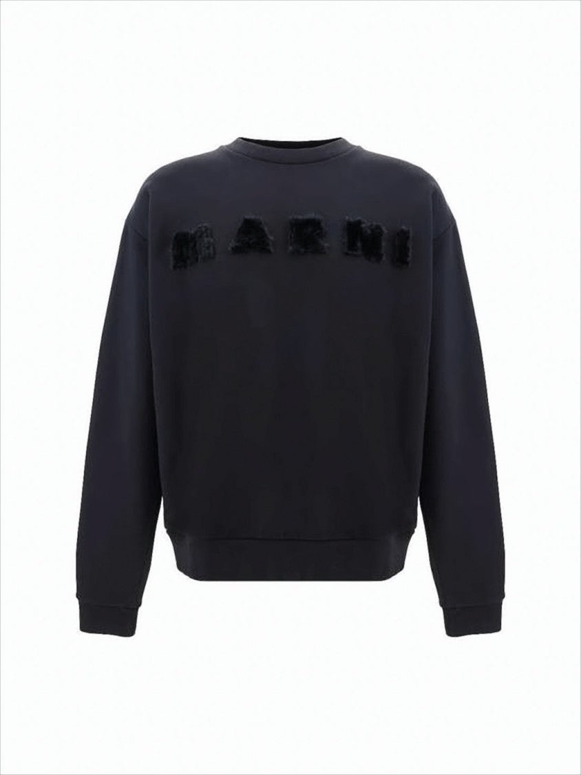 Marni Relaxed Fit Long-Sleeve Sweatshirt With Textured Lettering