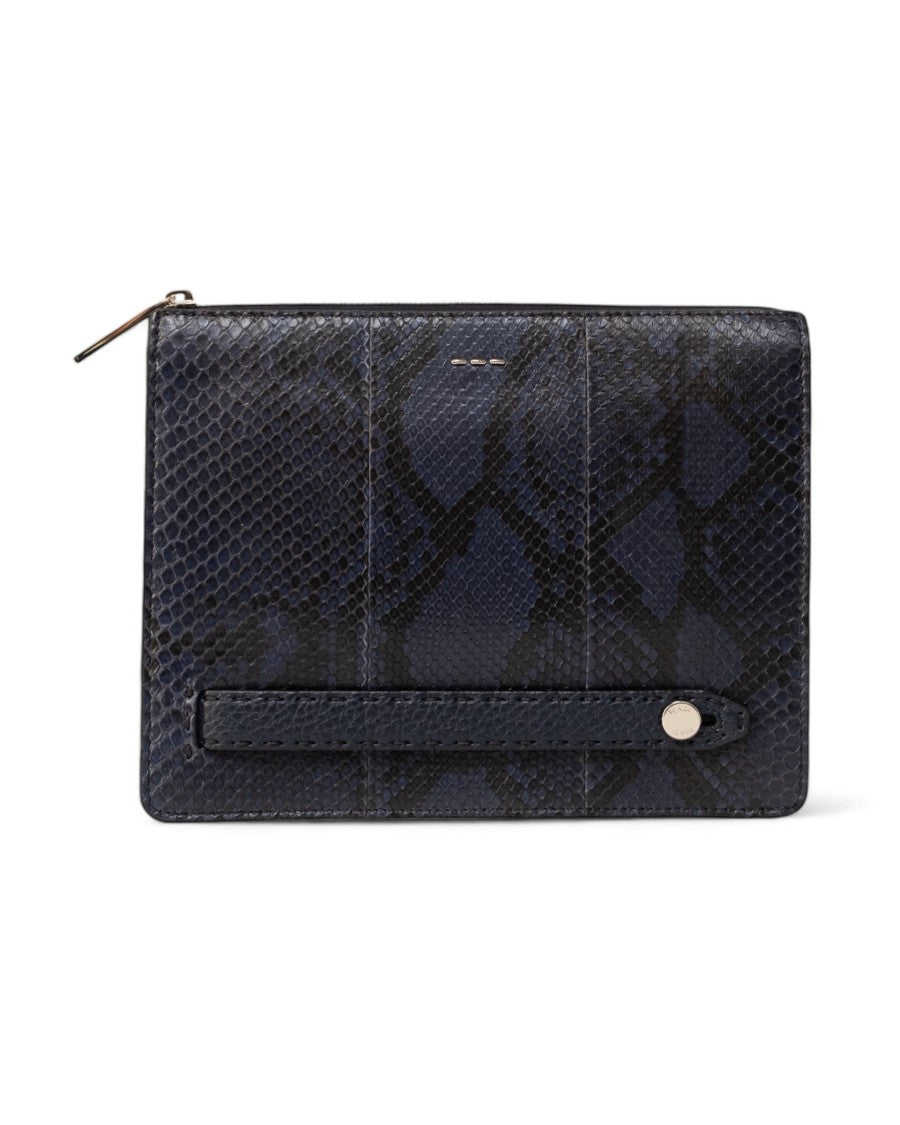 Fendi Blue Python Clutch