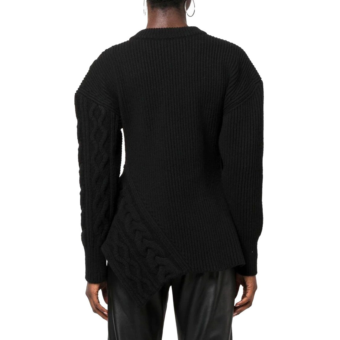 Alexander Mcqueen Black Asymmetric Wool Jumper