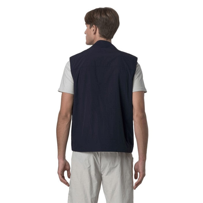 K-Way Textured Finish Blue Jacket With Adjustable Hem