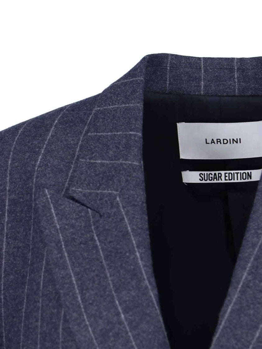 Lardini Pinstripe Virgin Wool And Cashmere Blazer – Blue