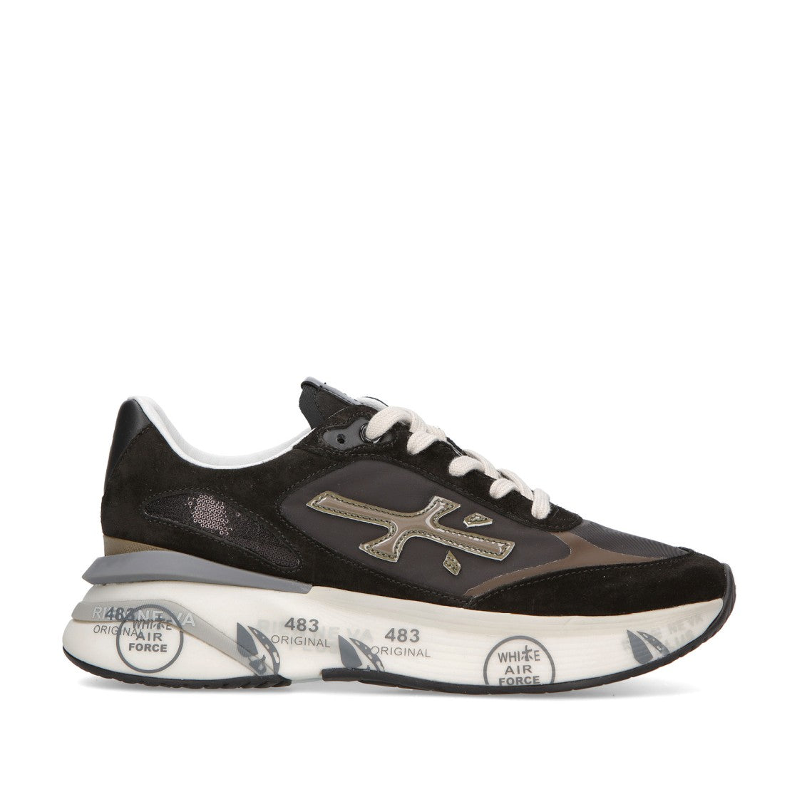 Premiata Moerund Sneakers In Black Suede And Technical Fabric