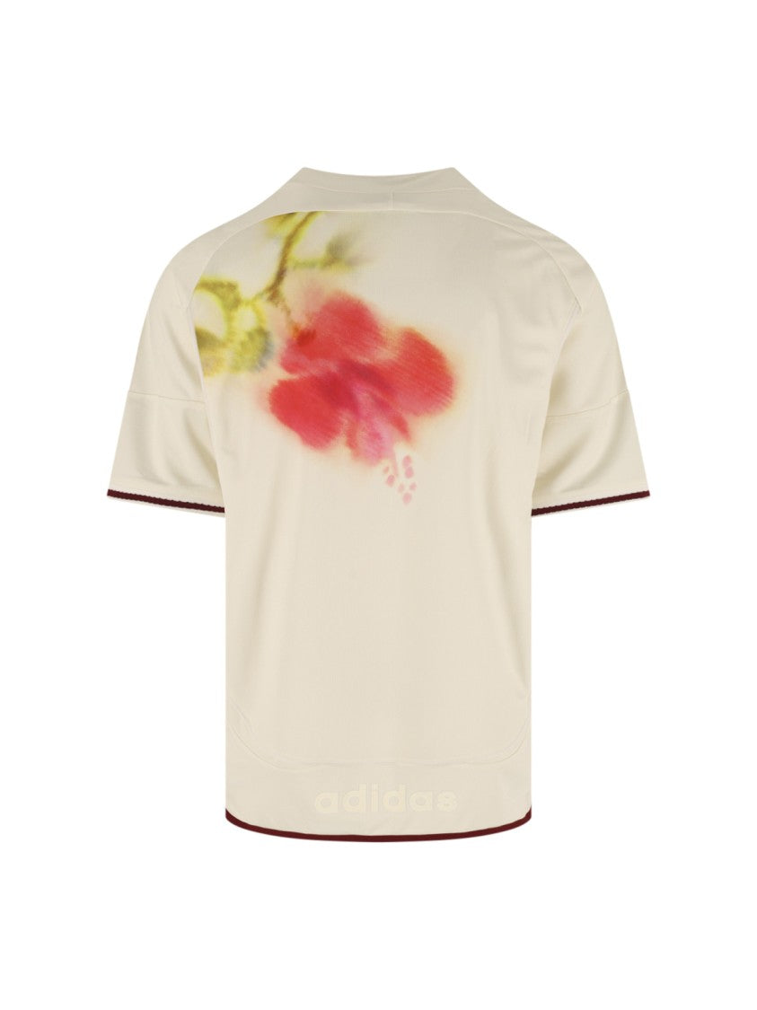 Adidas Originals By Wales Bonner Cream Blurred Floral Print Crest Top