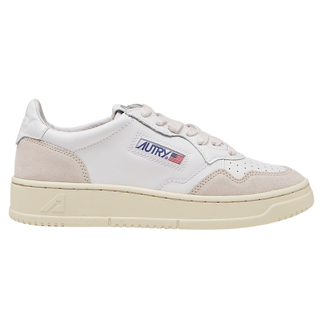 Autry Low-Top Leather Sneakers With Suede Overlays