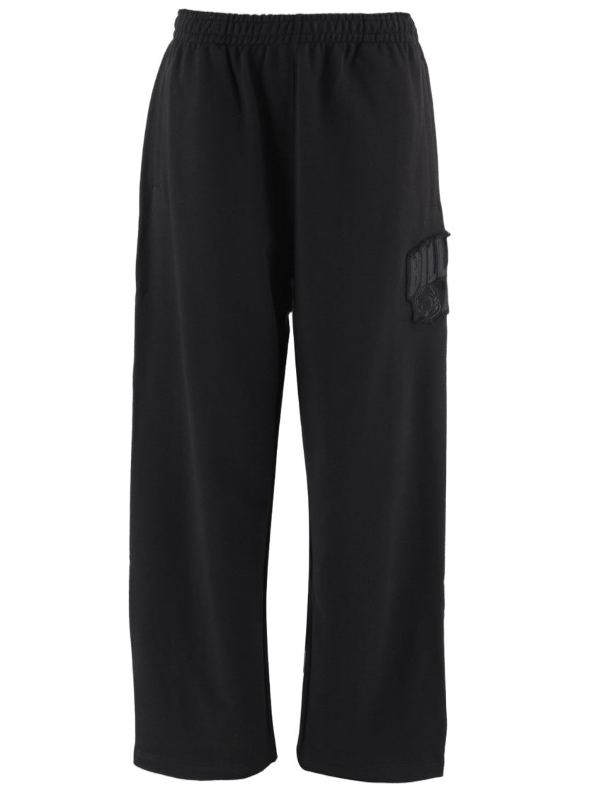 Billionaire Black Embossed Logo Cotton Pants