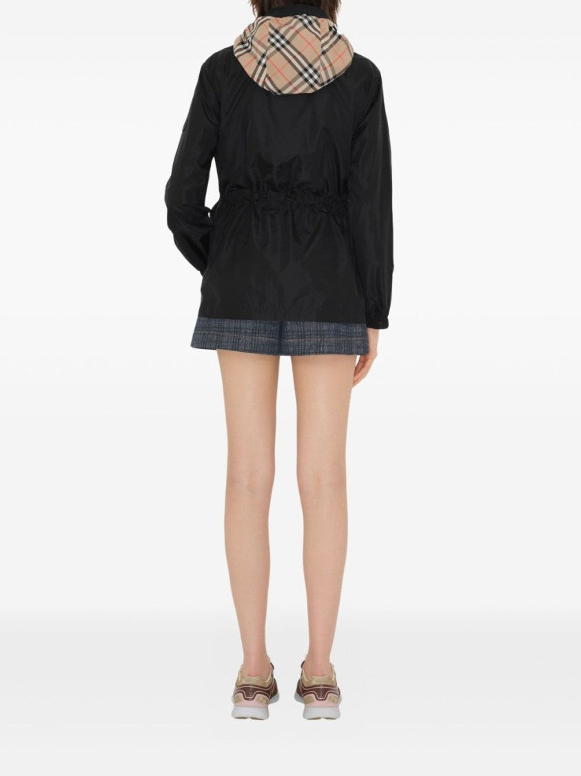 Burberry Short Checker-Tape Nylon Parka