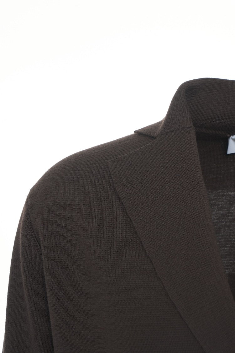 Gender Double-Breasted Blazer With Notched Collar