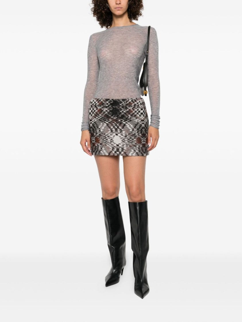 Pinko Lightweight Semi-Sheer Gray Sweater