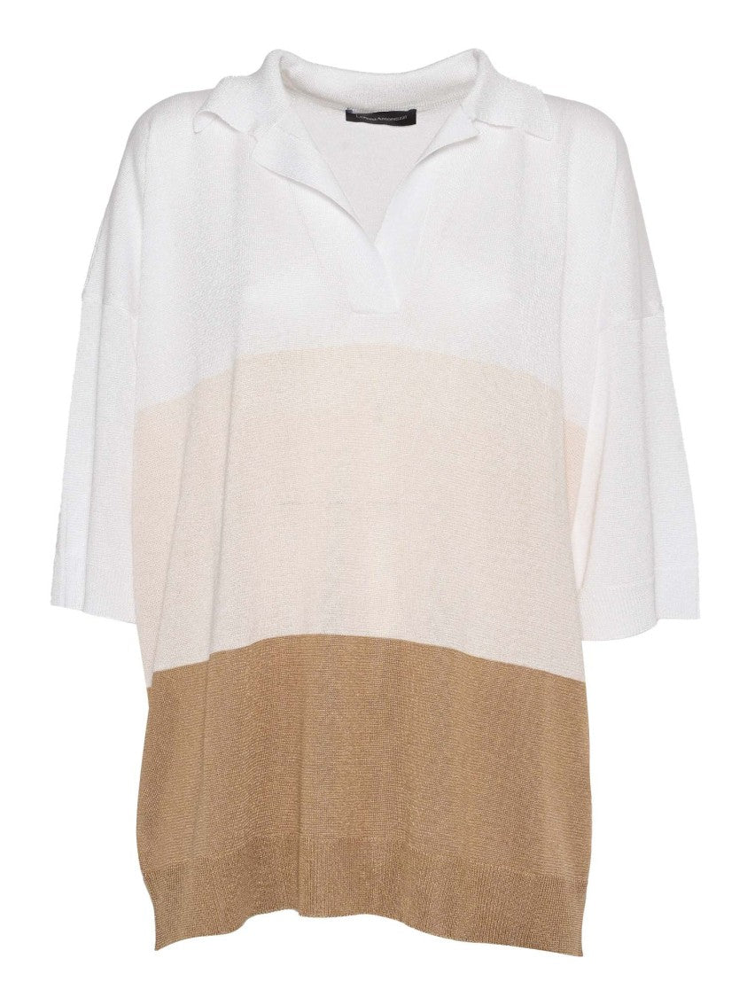 Lorena Antoniazzi Gradient Neutral Knit Polo