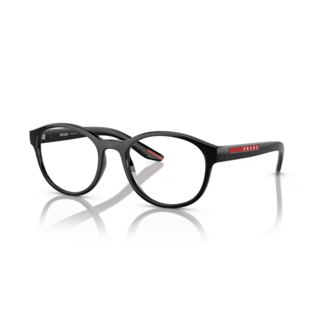 Prada Linea Rossa 0Ps 07Pv Rounded Black Nylon Eyeglasses