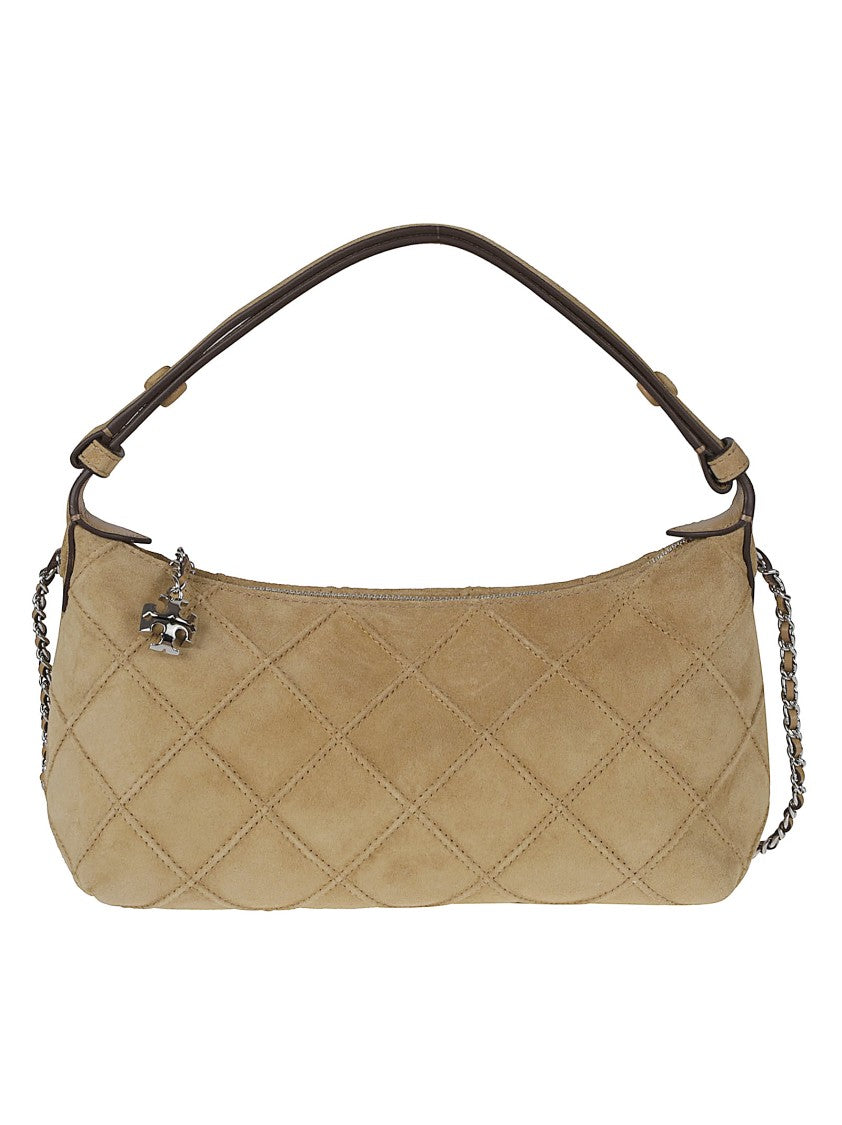 Tory Burch Suede Suede Quilted Fleming Handbag