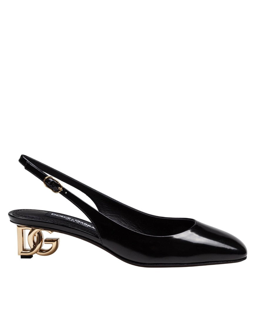 Dolce & Gabbana Slingback In Black Patent Leather