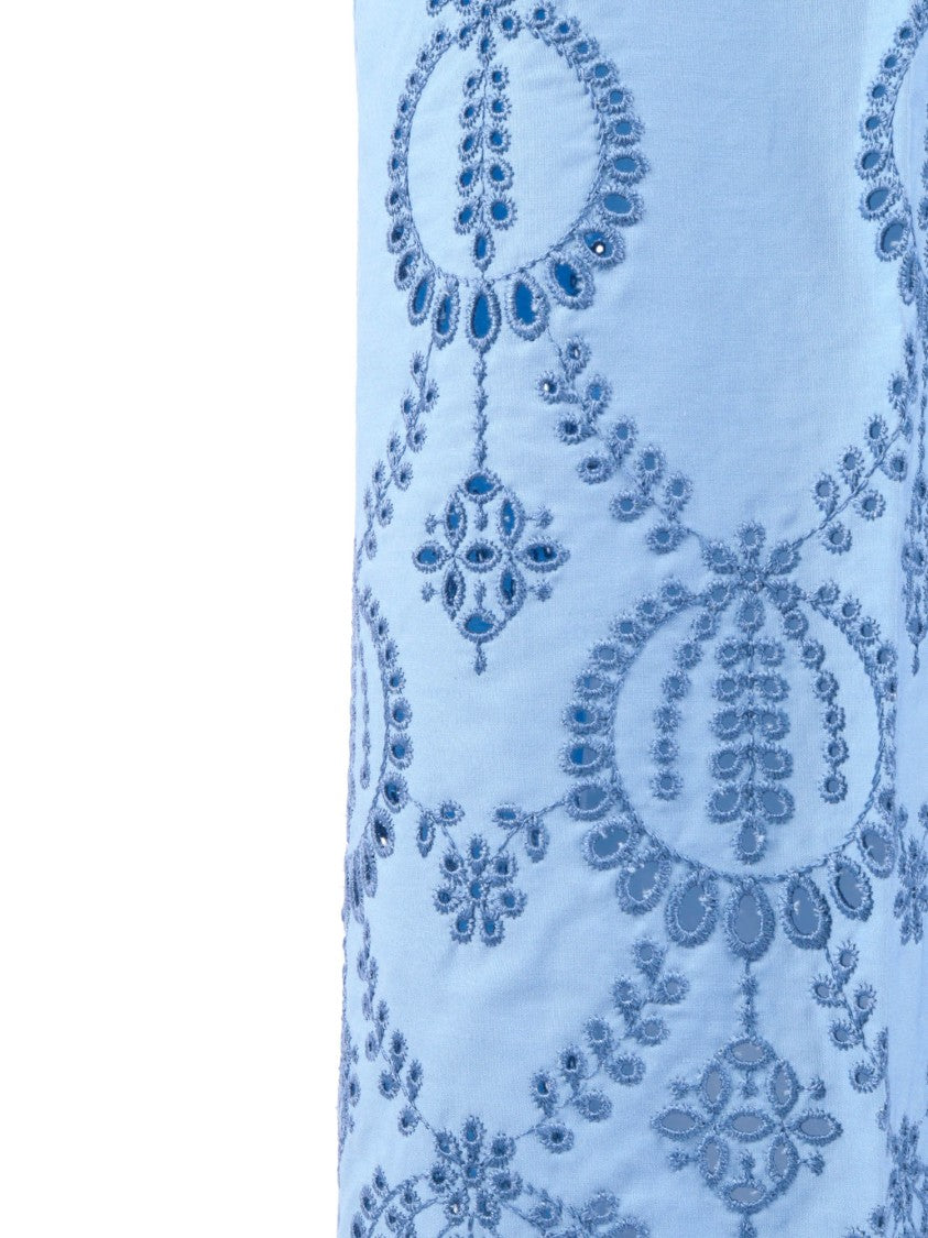 P.A.R.O.S.H. Cropped Wide Embroidered Straight-Leg Pants