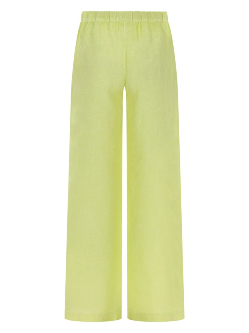 120% Lino Cropped Wide-Leg Linen Pants