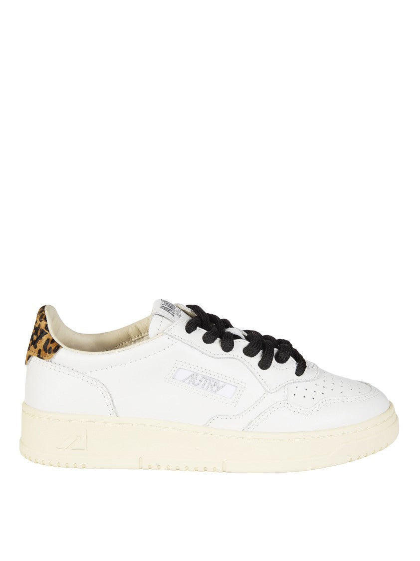 Autry White Medalist Low Leopard Print Sneakers