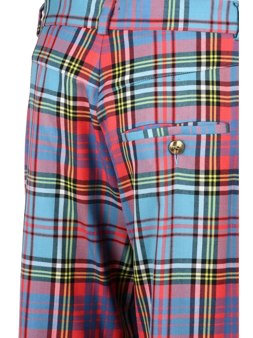 Vivienne Westwood High-Waisted Wide-Leg Vivienne Westwood Trousers With Plaid Pattern
