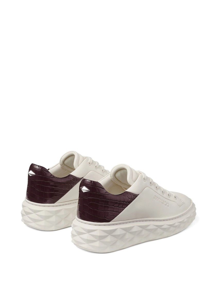 Jimmy Choo White Diamond Sculptural Nappa Sneakers