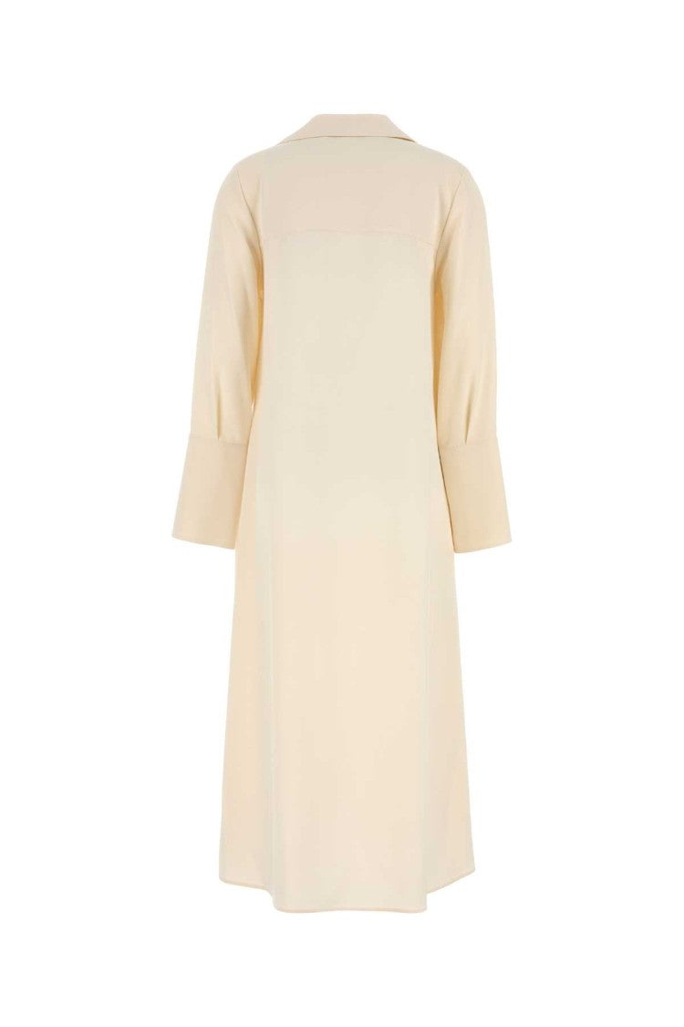 Max Mara Cream Stretch Silk Ossola Dress