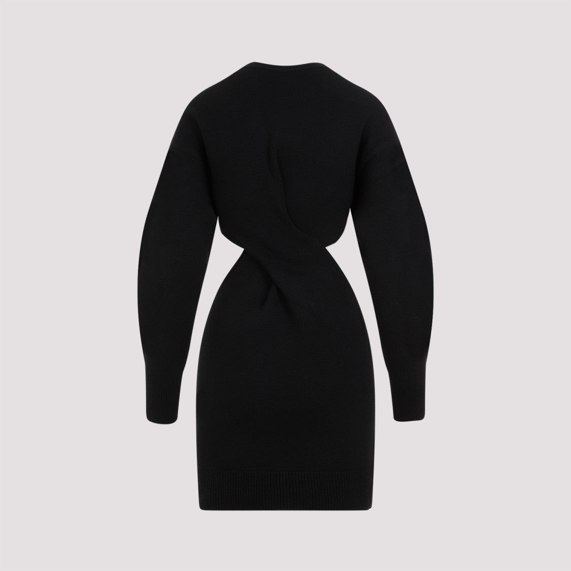 Alexander Mcqueen Black Wool Mini Dress